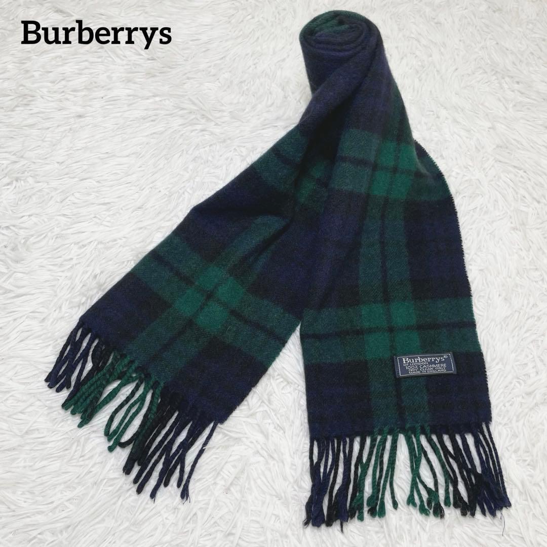 【美品】バーバリーロンドン　マフラー・ブラックウォッチ・カシミヤ