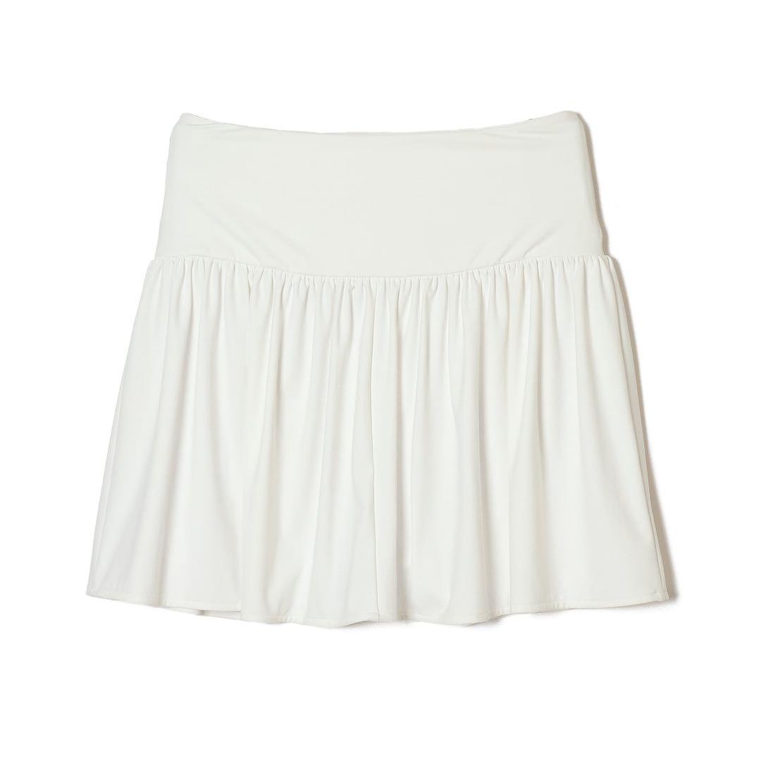 ENTI GOLF ゴルフウェア ホワイトフレアスカート ウエストゴム
