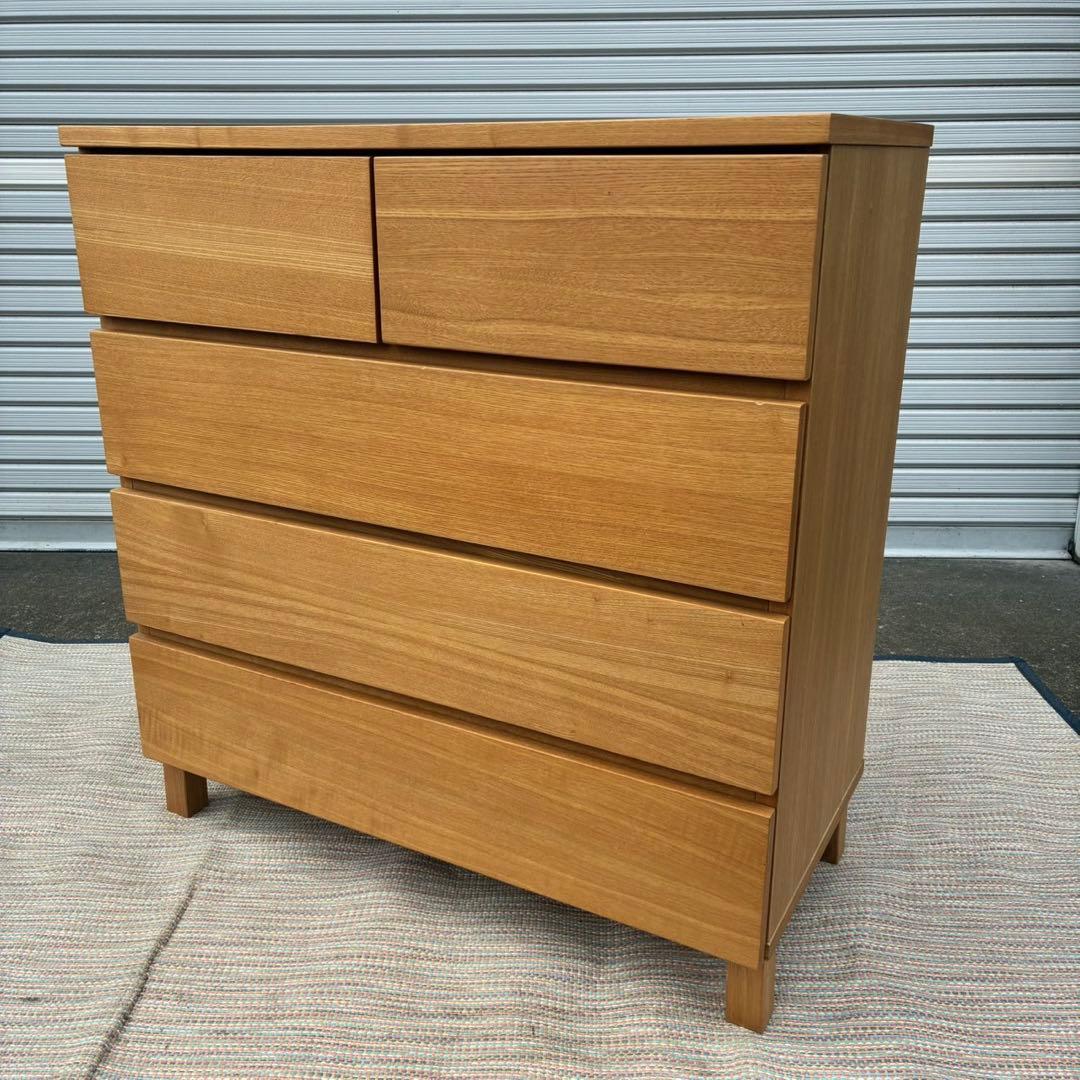 【送料込】無印良品　無印　木製チェスト４段 ナチュラル 家具
