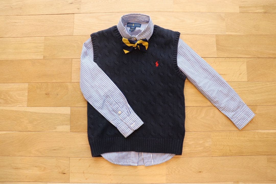 ラルフローレン120フォーマルスーツ5点紺ブレザー入学式結婚式美品