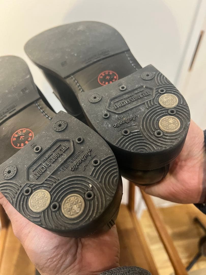 ウィールローブ、WHEELROVE黒 レザー シューズ25.5