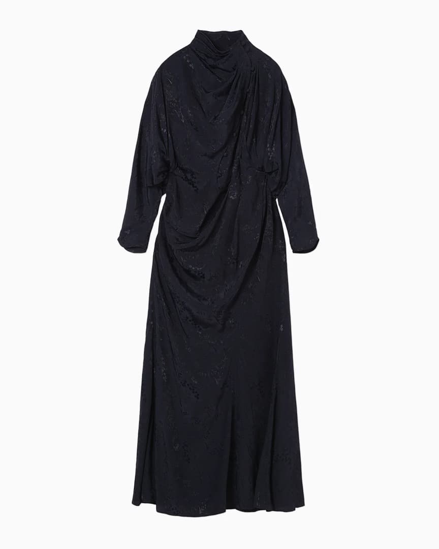 【新品】マメクロゴウチ Floral Jacquard Draped Dress