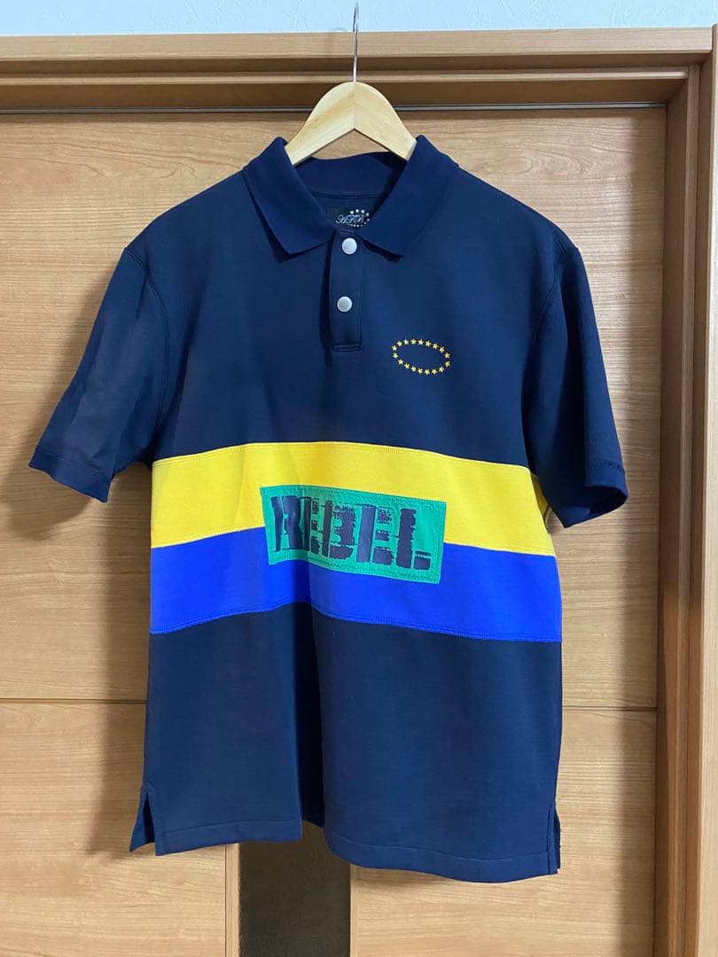 AFB ポロシャツ M ネイビー/イエロー/ブルー