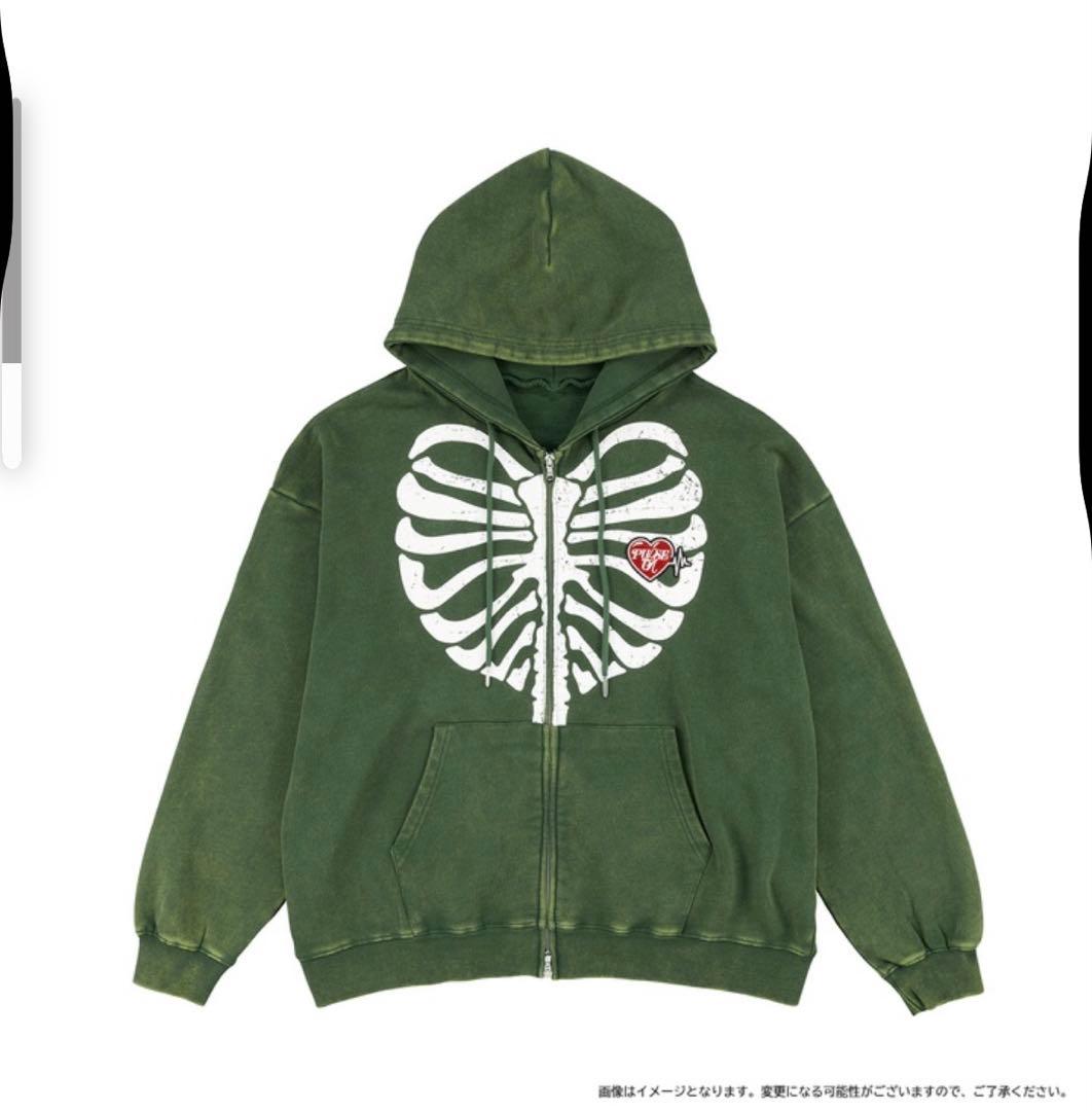 TREASUREフーディー パーカー M PULSE ON カーキ