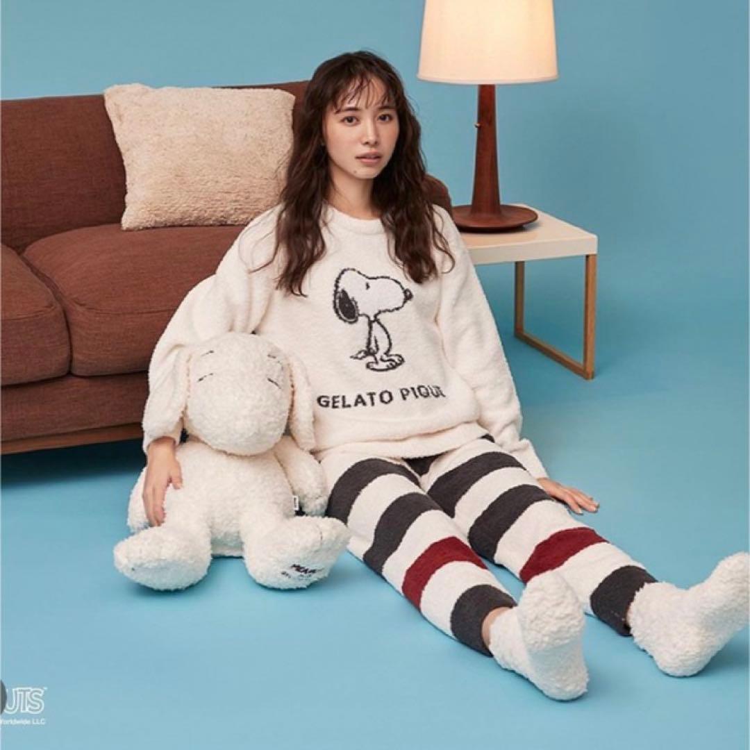 ＜ジェラートピケ＞スヌーピー フリースルームウェアセット【新品・未使用品】