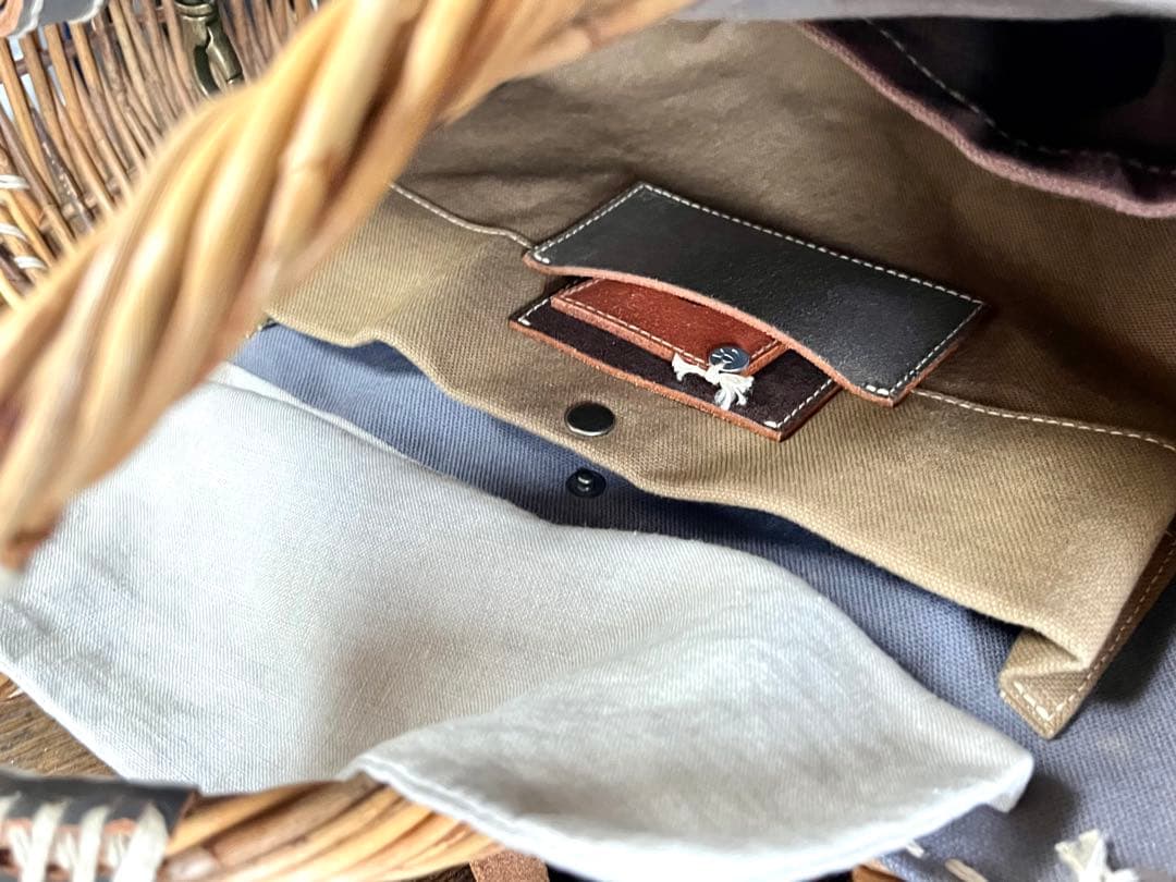 エバゴス ebagos マルシェバッグ レザー×紅籐 定番人気 手提げかごバッグ