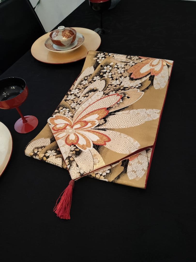 とのちゃんのママA728高級‼️ひな祭り‼️袋帯テーブルランナー2m