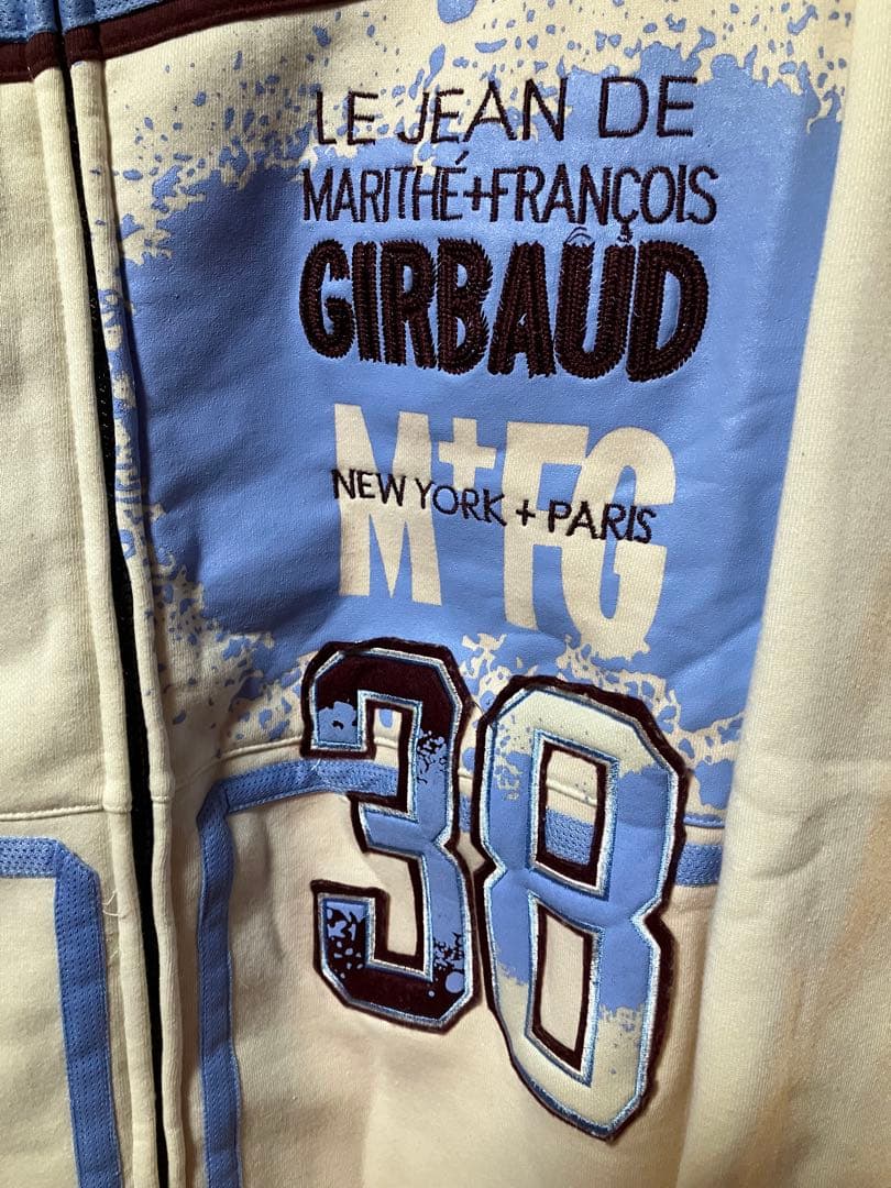 GIRBAUD ジャージ 38 マルーン/ホワイト