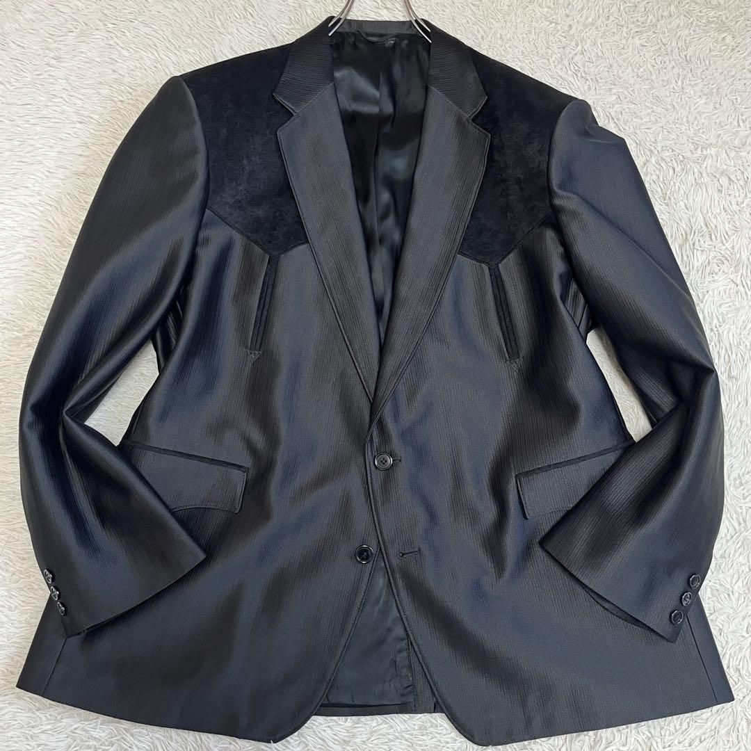 【美品】Made in USA ウエスタンテーラードジャケット 異素材 光沢