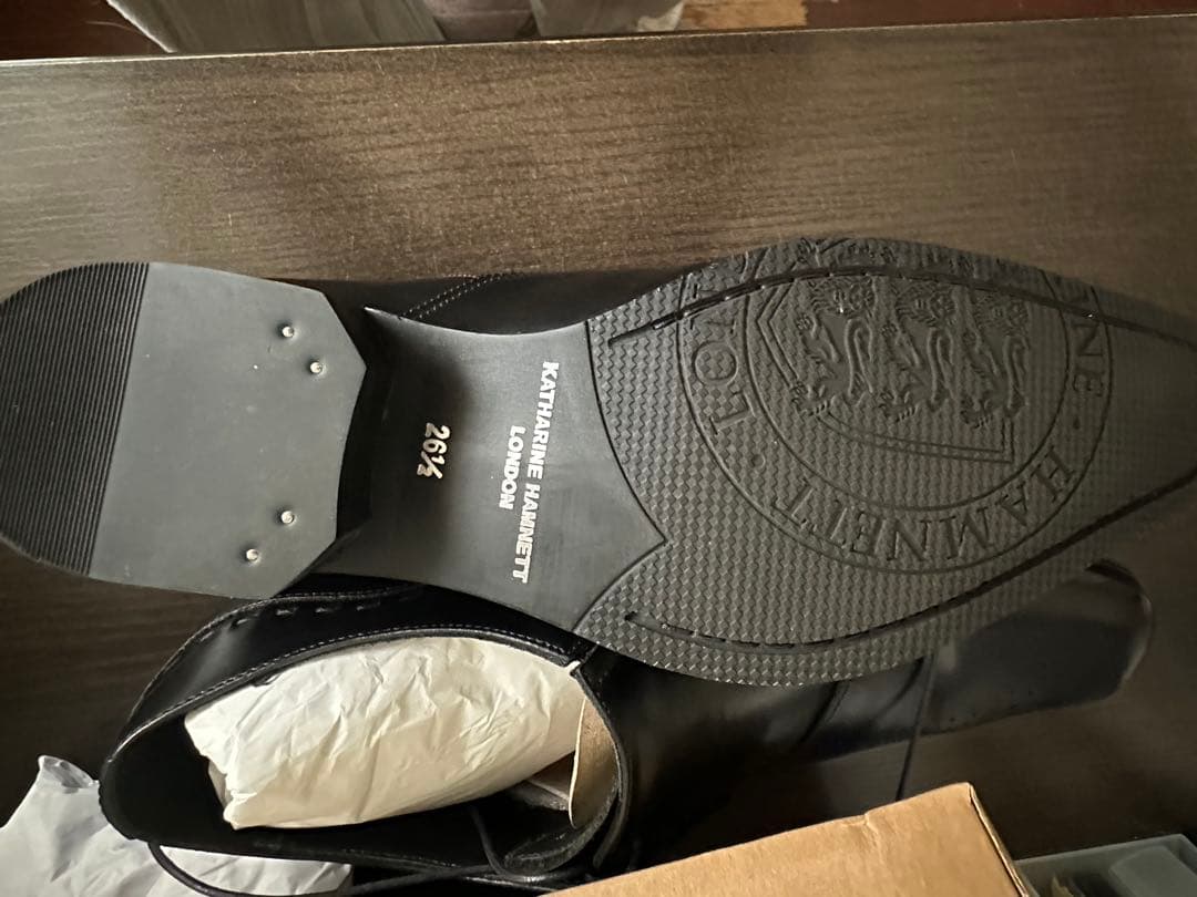 KATHARINE HAMNETTキャサリンハムネット本革26.5cmブラック