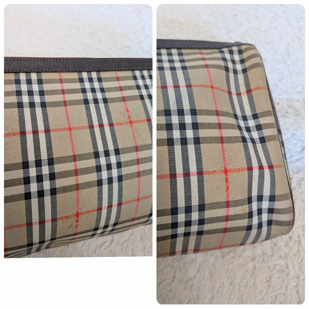 良品　バーバリー　ノバチェック柄 クラッチバッグ ホース　ヴィンテージ　セカンド