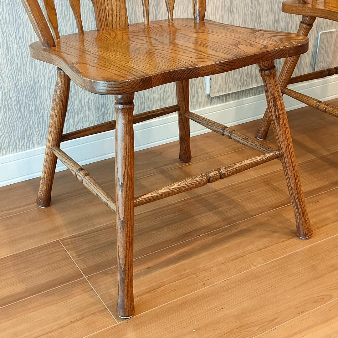 美品　ウィンザーチェア①　フープバック　オーク材　2脚セット　F5