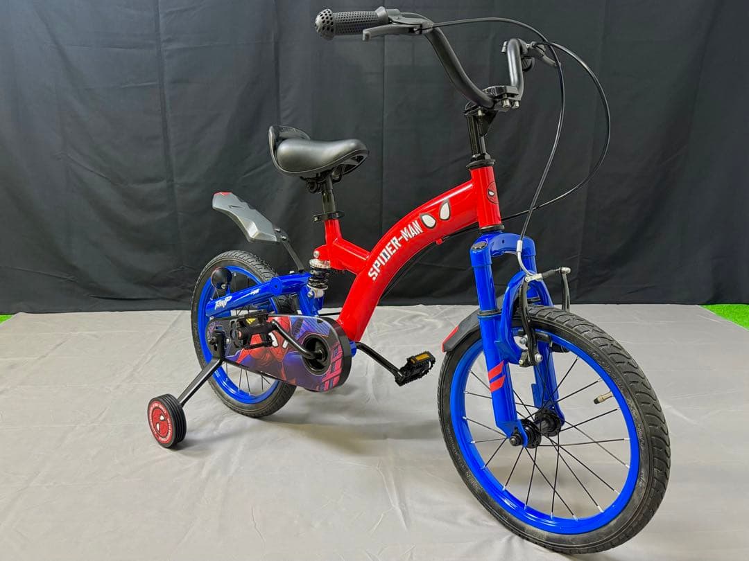 16インチ SPIDER-MAN 子供用自転車 補助輪付き サスペンション付き