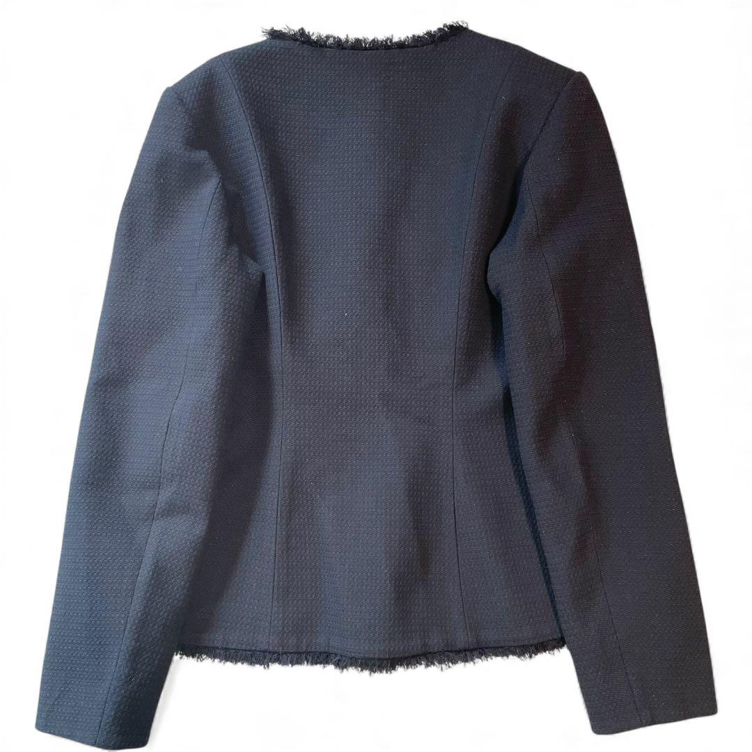 25SS✨タグ付✨anuans ツイードノーカラーフォルムジャケット 紺ブレ 金