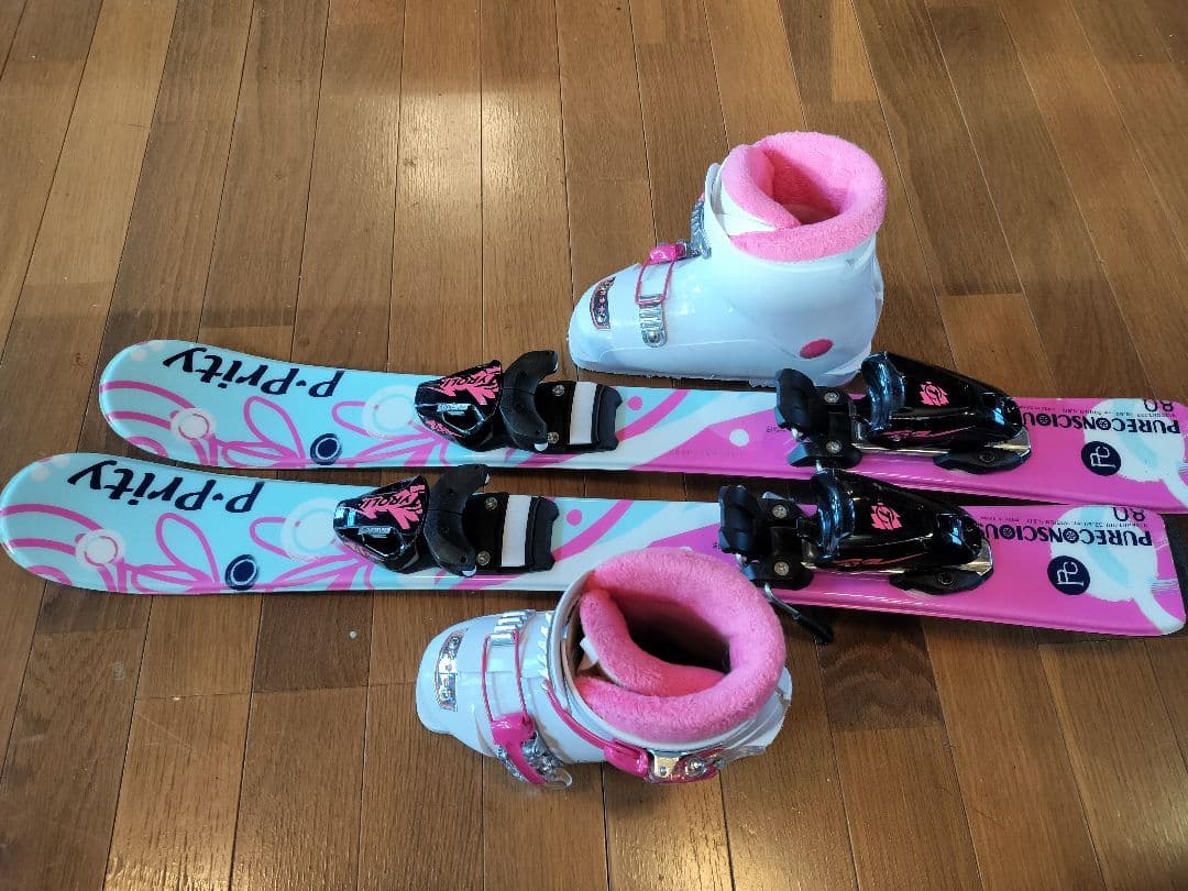 P.Pritty ジュニアスキー3点セット 板80cm ブーツ 17.0cm