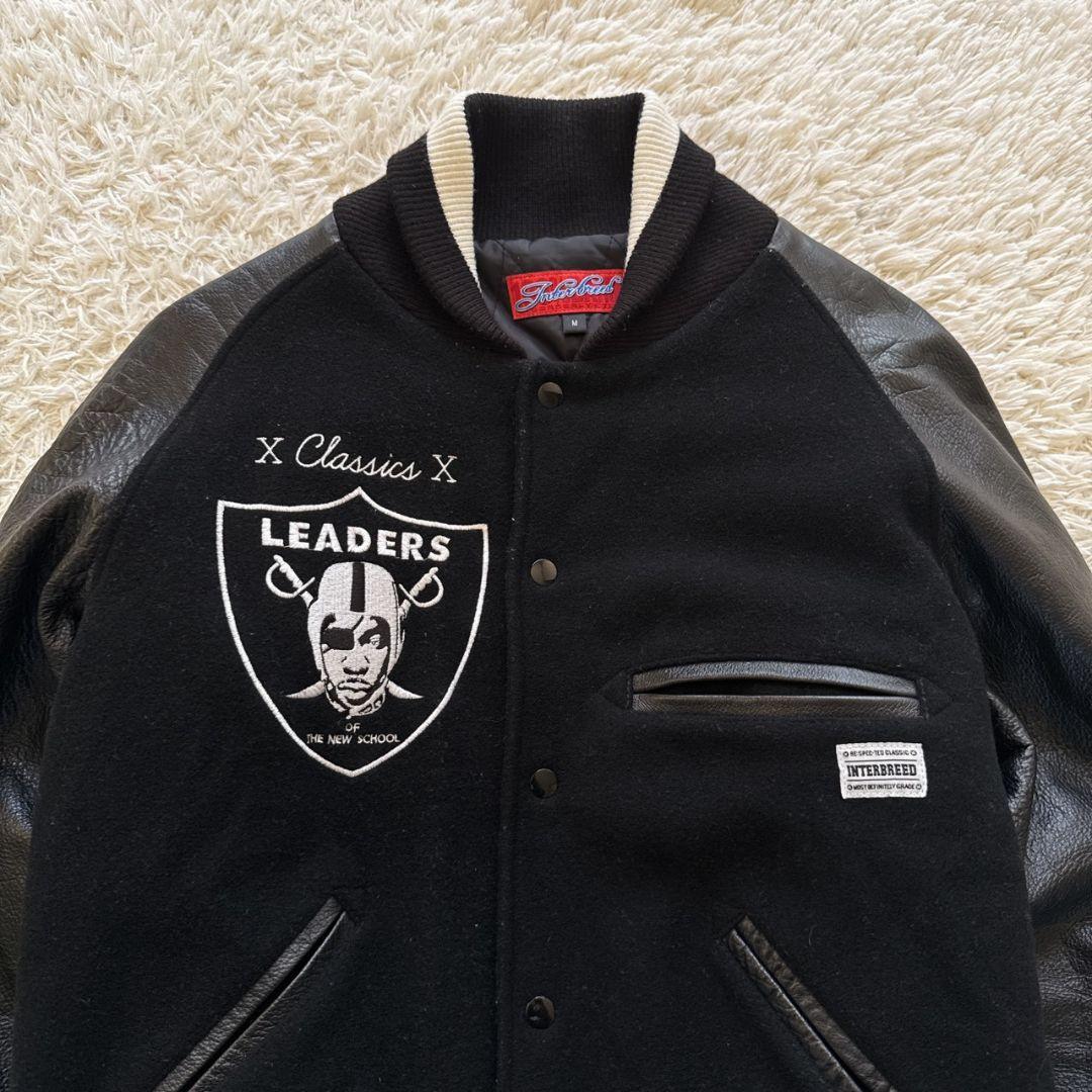 INTERBREED NFL リーダーズ 豪華装飾 牛革 袖レザー スタジャン