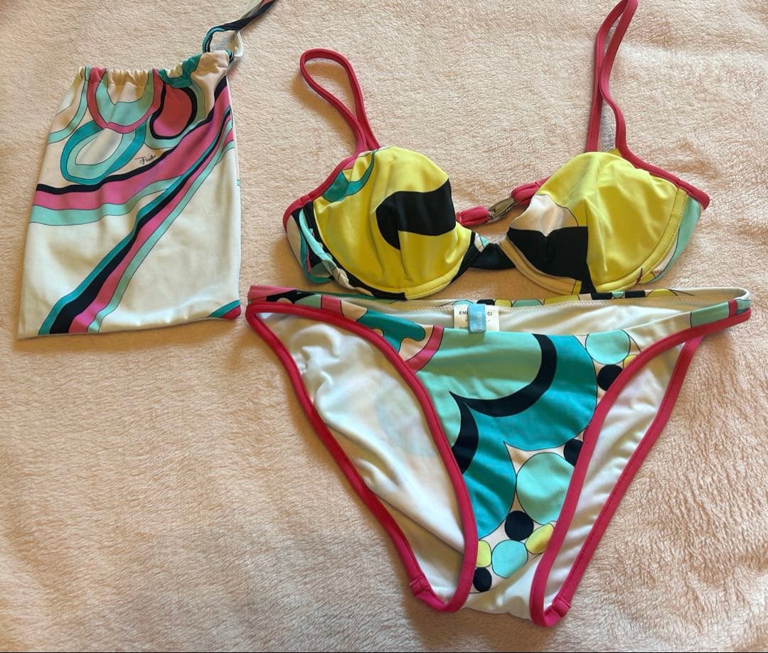 確実正規品！EMILIO PUCCI カラフル水着 セパレート