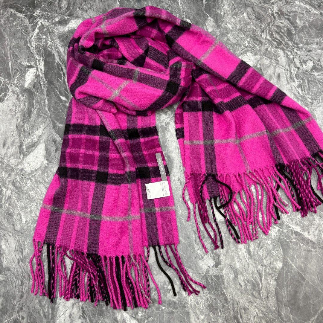 【希少サイズ】ハウスオブロータス マフラー ストール 大判 カシミヤ ピンク