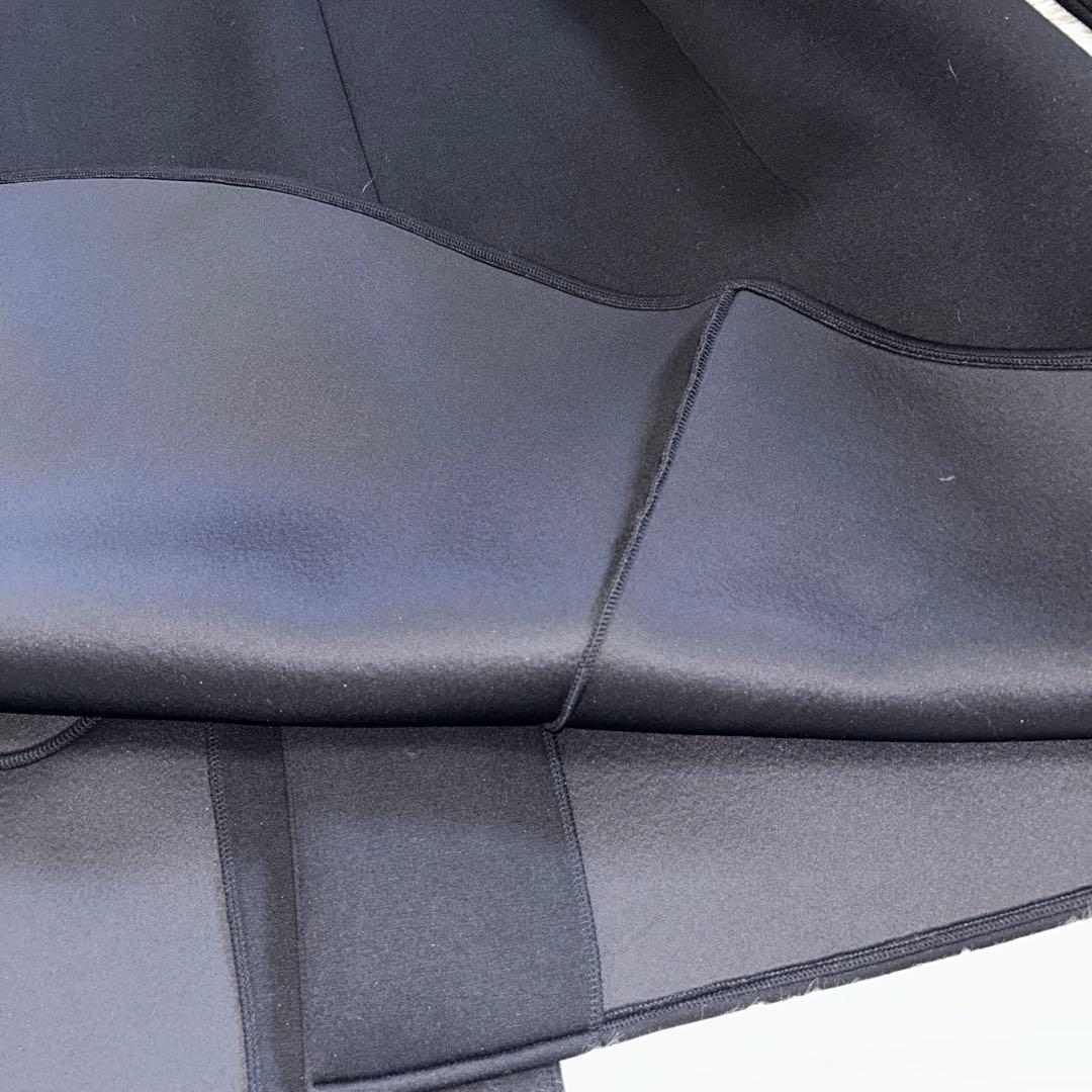 [美品]trefleトレフルノーカラーパールポケットボンディングコート黒Fサイズ