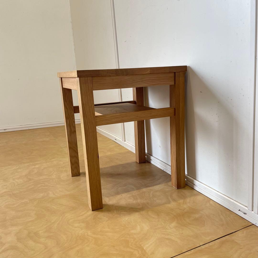 無印良品 オーク無垢材 サイドテーブル ベンチ スツール 椅子 チェア 台 棚