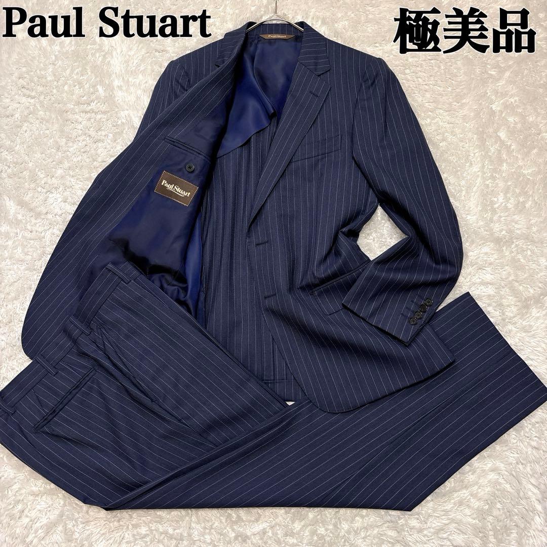 極美品✨ ポールスチュアート ビジネススーツ セットアップ ネイビー ストライプ