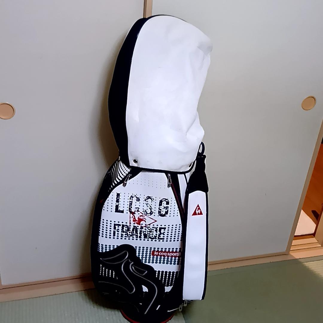 ルコック 軽量キャディバッグ 9型　QQBPJJ06 ビッグロゴ　ホワイト