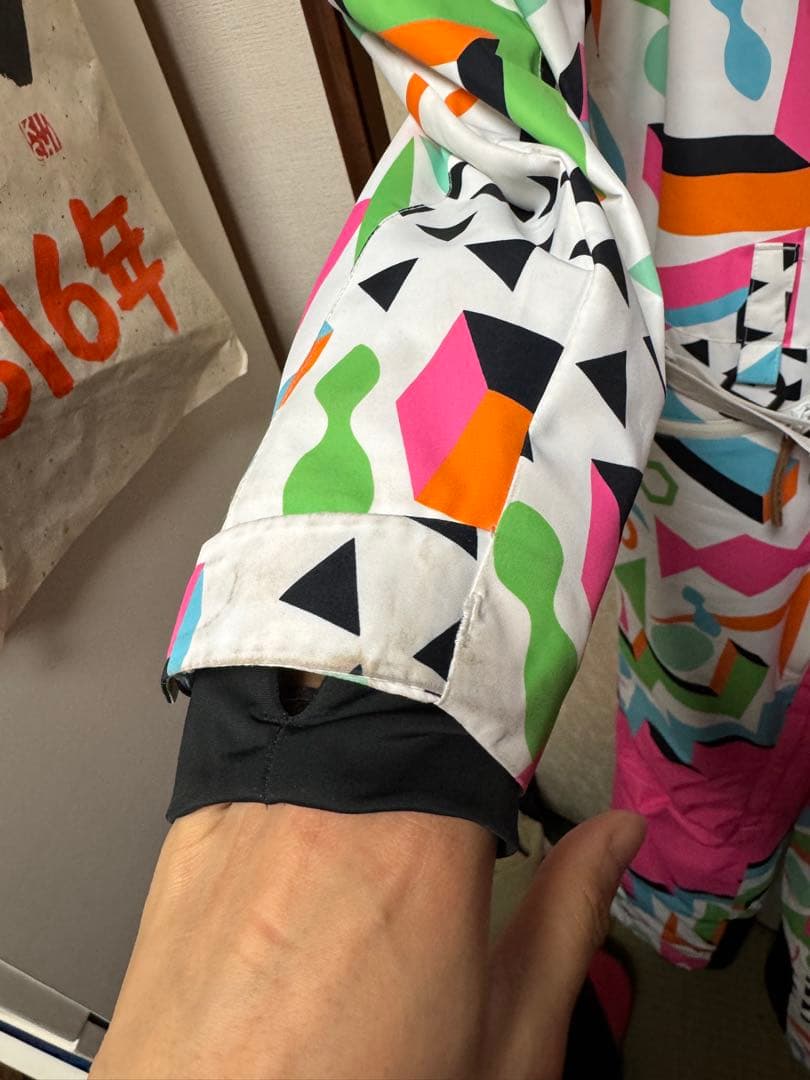 OOSC スキーウェア マルチカラー ジャンプスーツ　スノーボードウエア