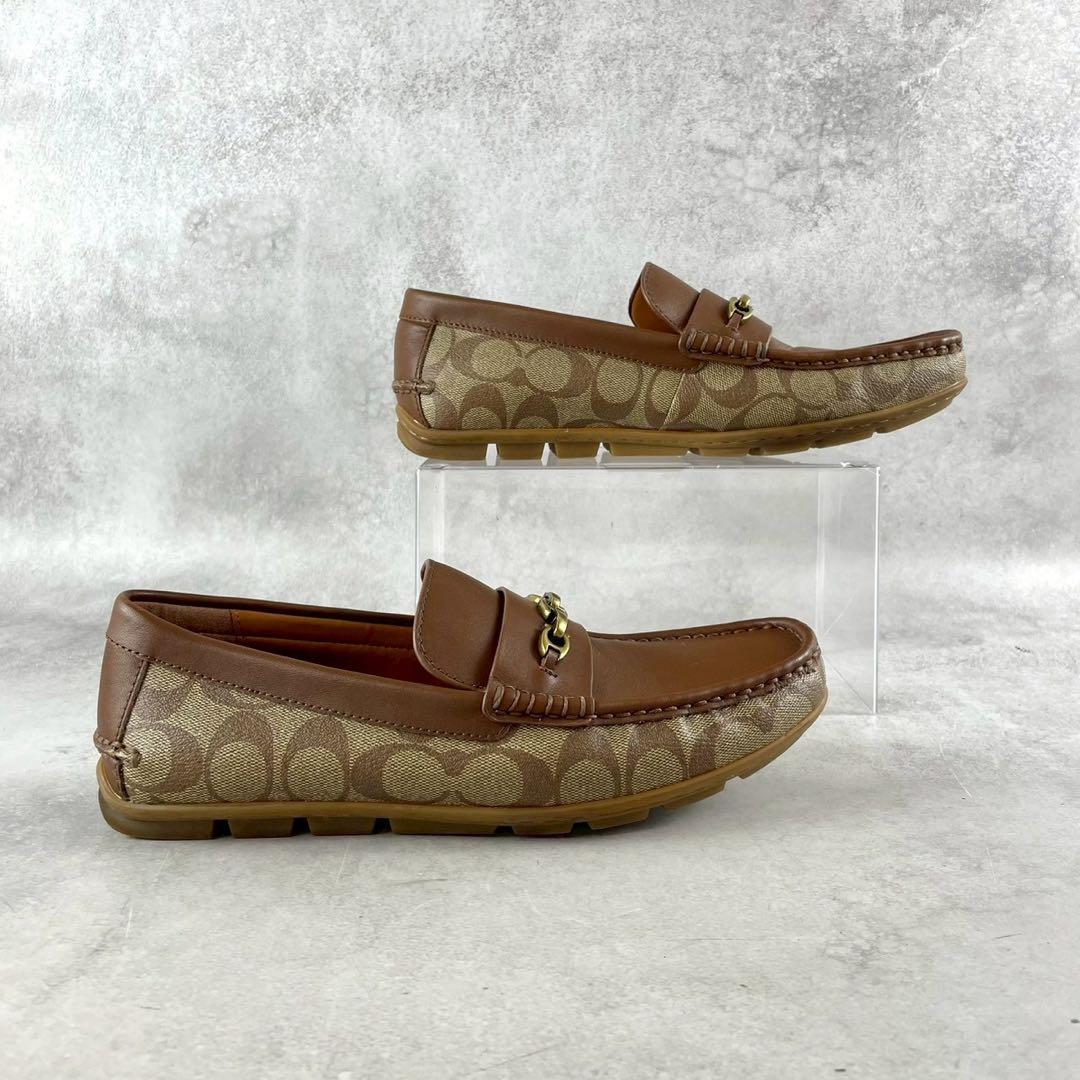 美品 COACH シグネチャー ローファー 靴 ホースビット 25.5 【185