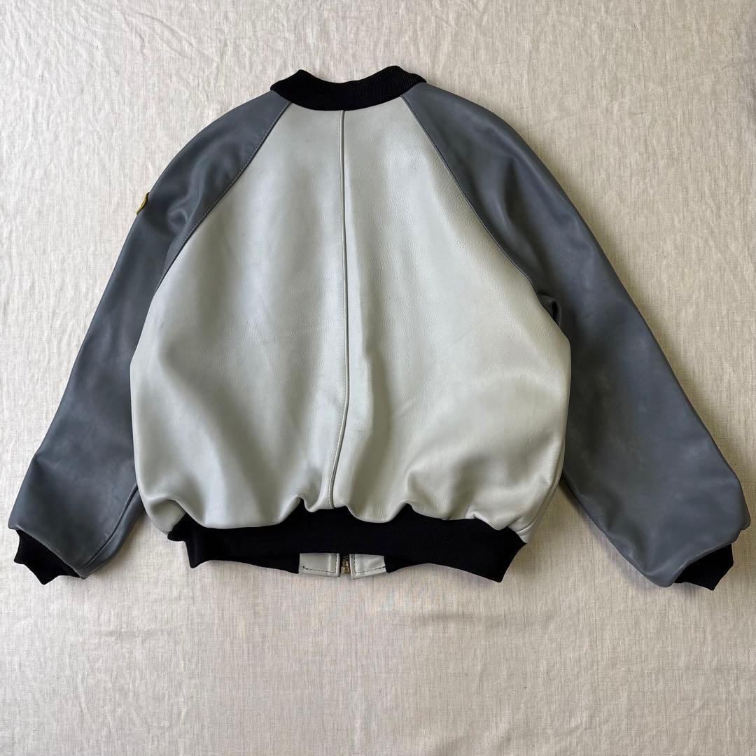 希少ビックサイズ VANSON オールレザー スタジャン チームジャケット 48