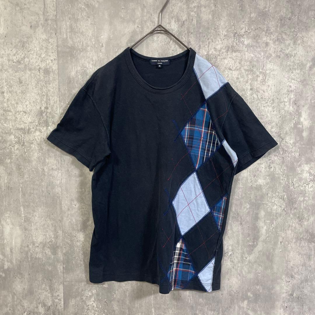 COMME des GARCONS HOMME アーガイルパッチワーク　Tシャツ