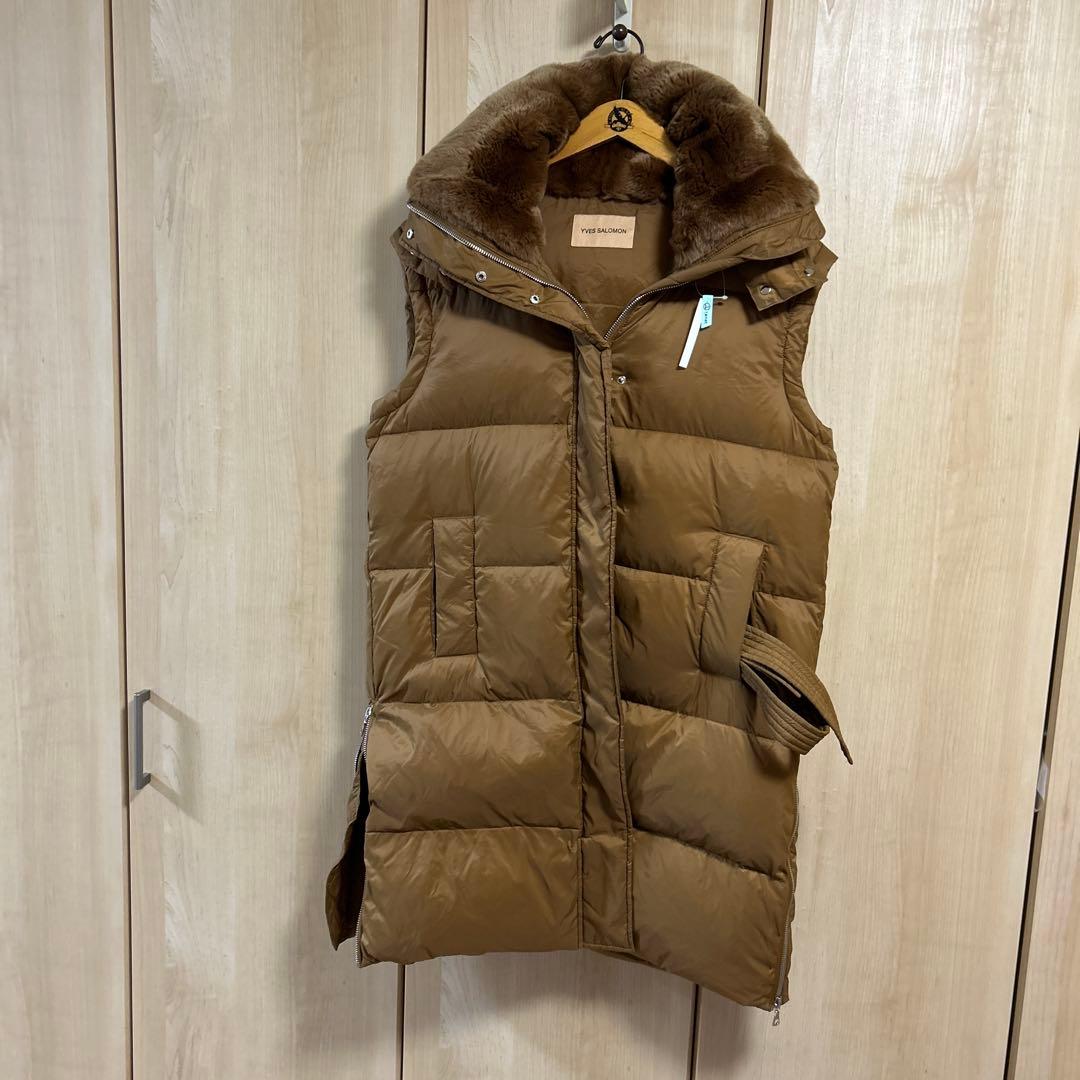 美品　イブサロモン　オリラグ　ファー　ダウンベスト　毛皮ジレコート