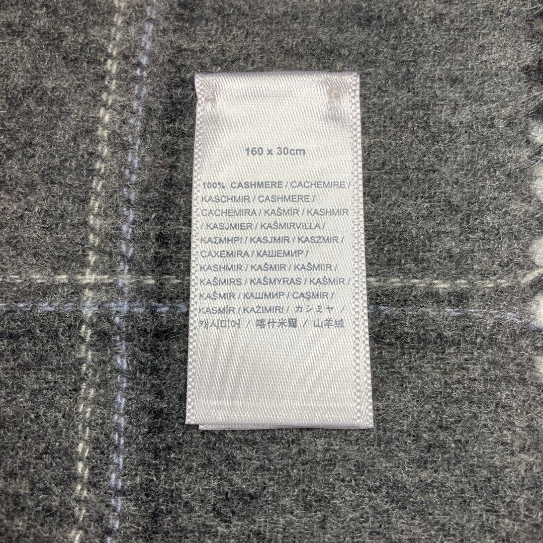 新品 ジョンストンズ カシミヤ100％ 中判 リバーシブル グレー 国内正規品