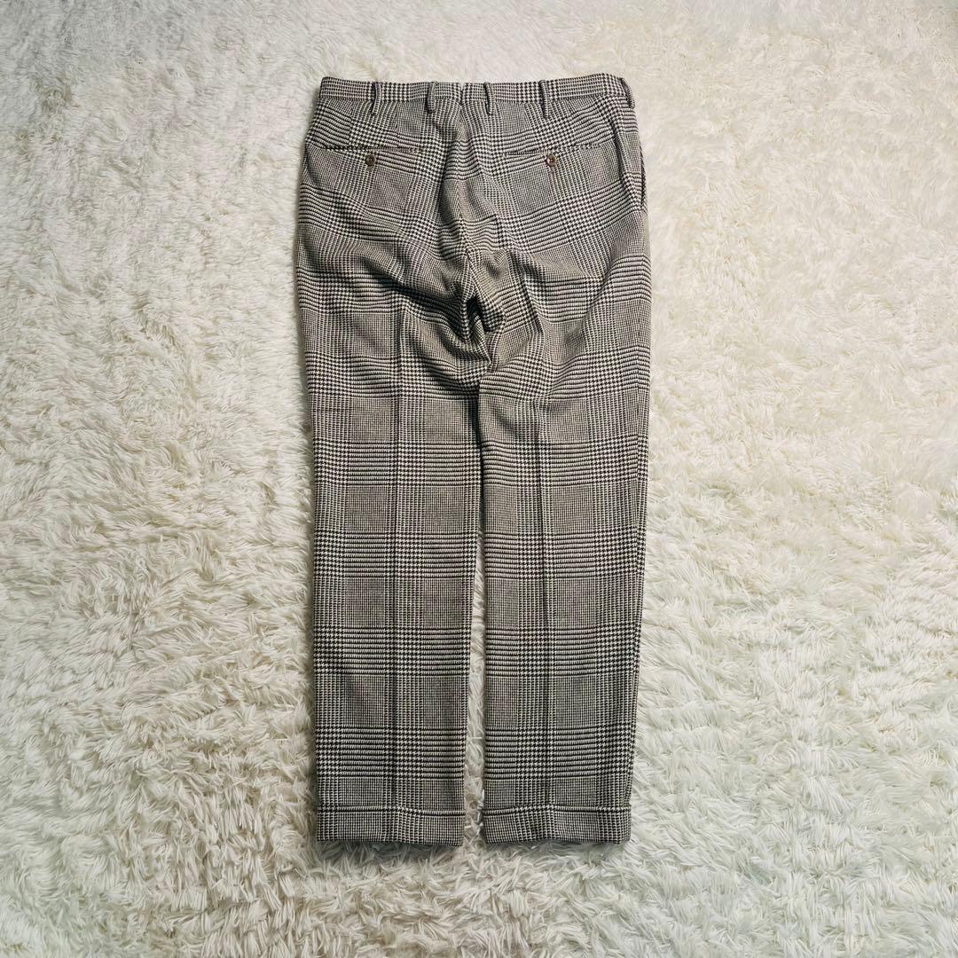 INCOTEX SLIMFIT Glen Check slacks 50 茶