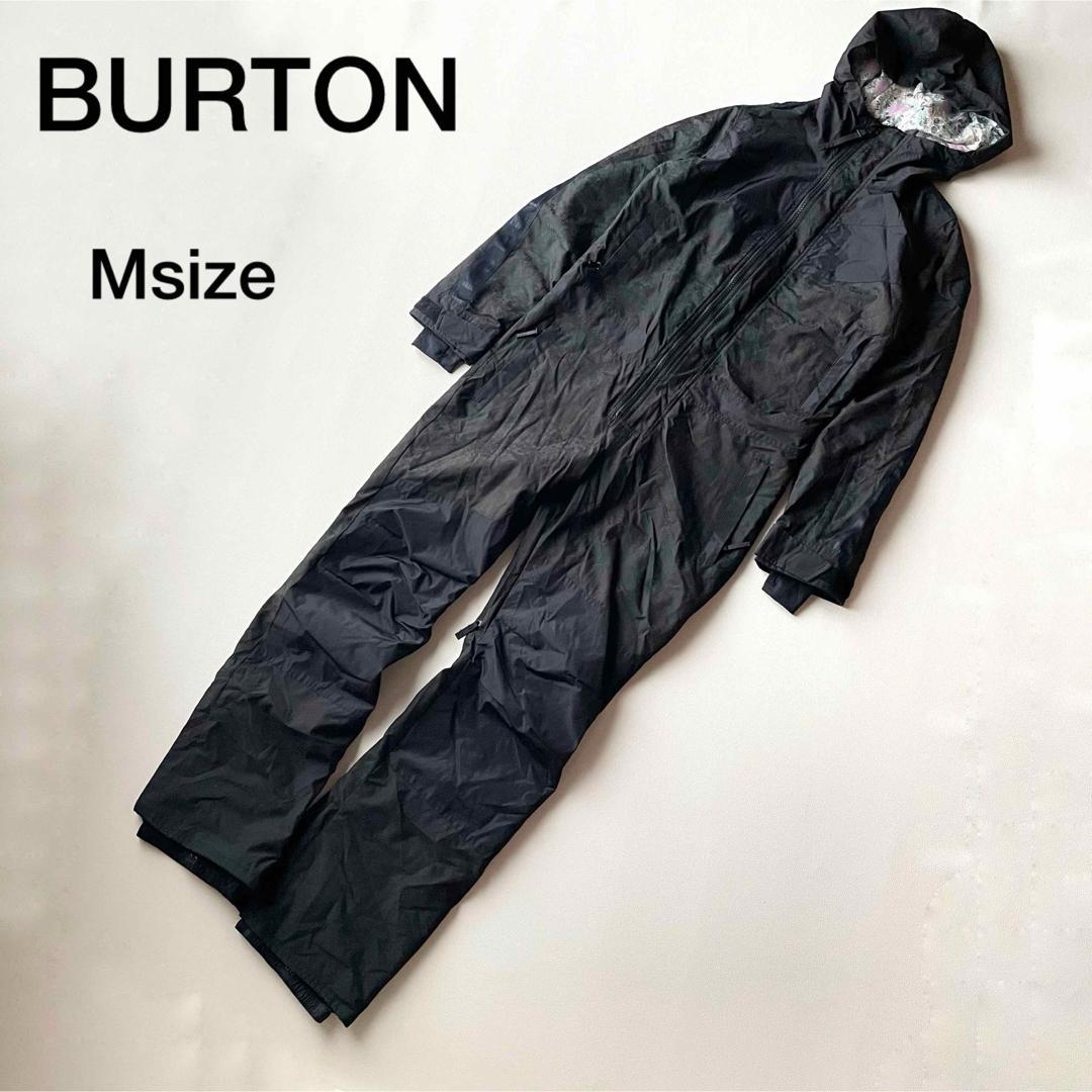 5430【極美品】バートン つなぎ レディース オールインワン 花柄 ブラック