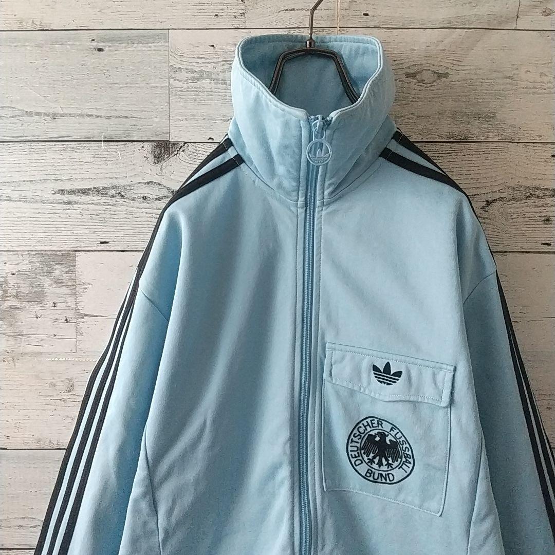 希少カラー☆アディダス ドイツ代表 刺繍ロゴ ポケット付 トラックジャケット