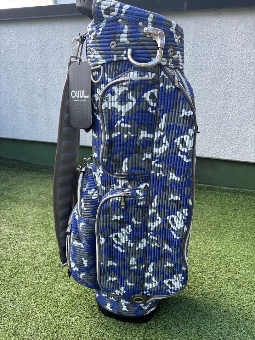 オウル　キャディバッグ　新品未使用　OUUL ゴルフバッグ　　迷彩　ブルー　特化