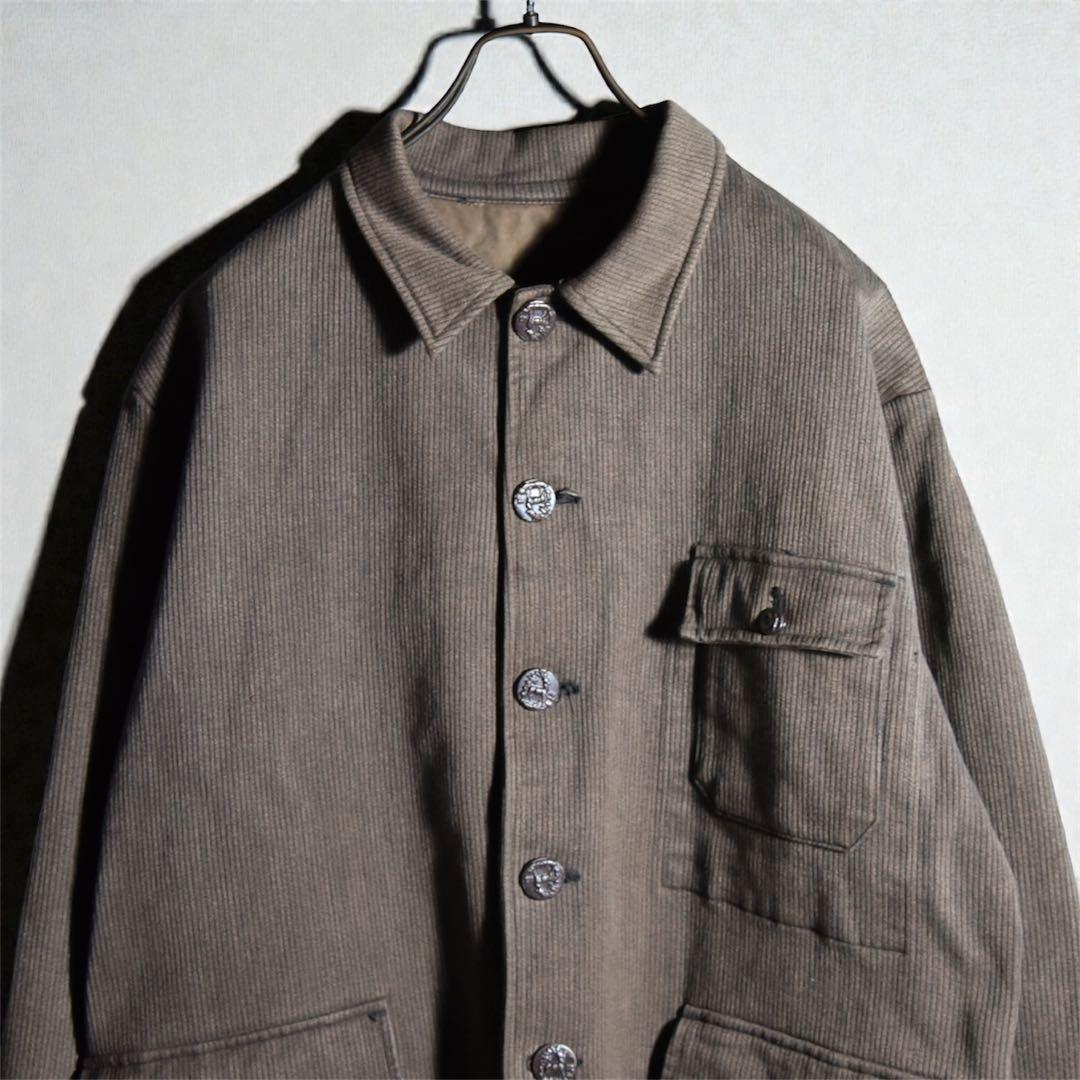 わ*ん様 50s ハンティングジャケット 動物ボタン フレンチヴィンテージ カバ