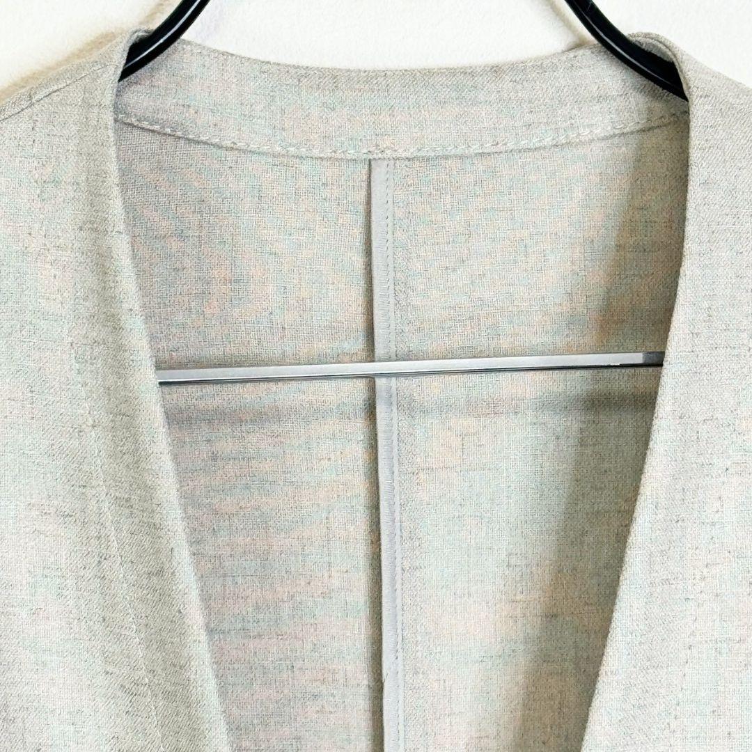 23区大きいサイズ プレーンウェーブノーカラージャケット