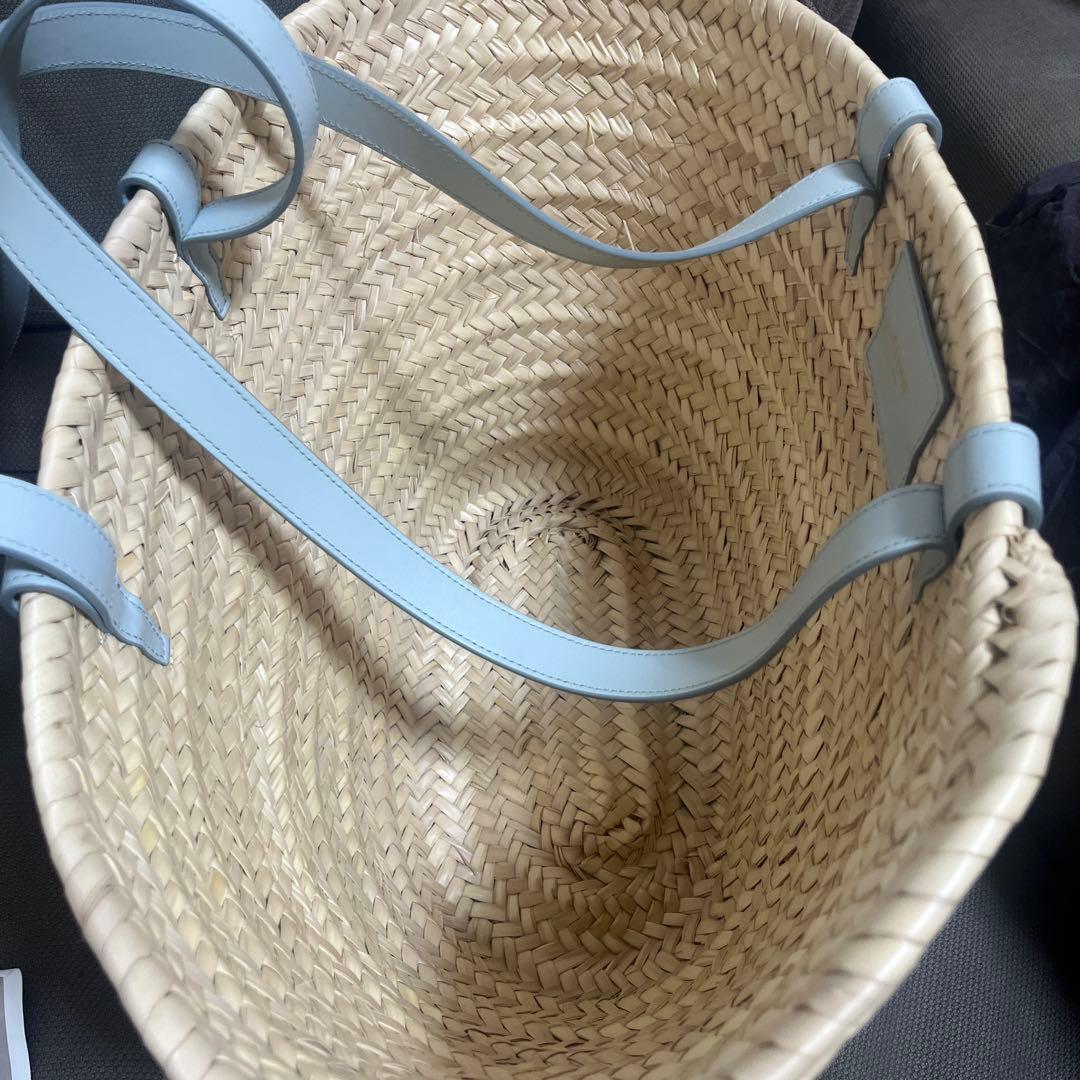 値下げ　リバティ巾着付き❣️セリーヌカゴバック　ライトブルー