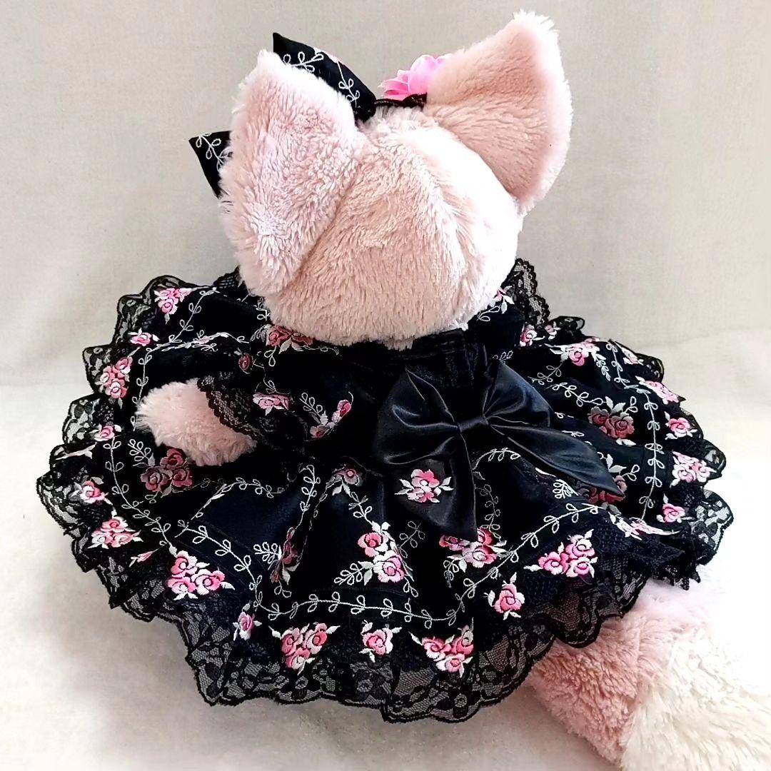 リーナベルコスチューム 1204 Sサイズは　ピンクお花のブラックコスチューム