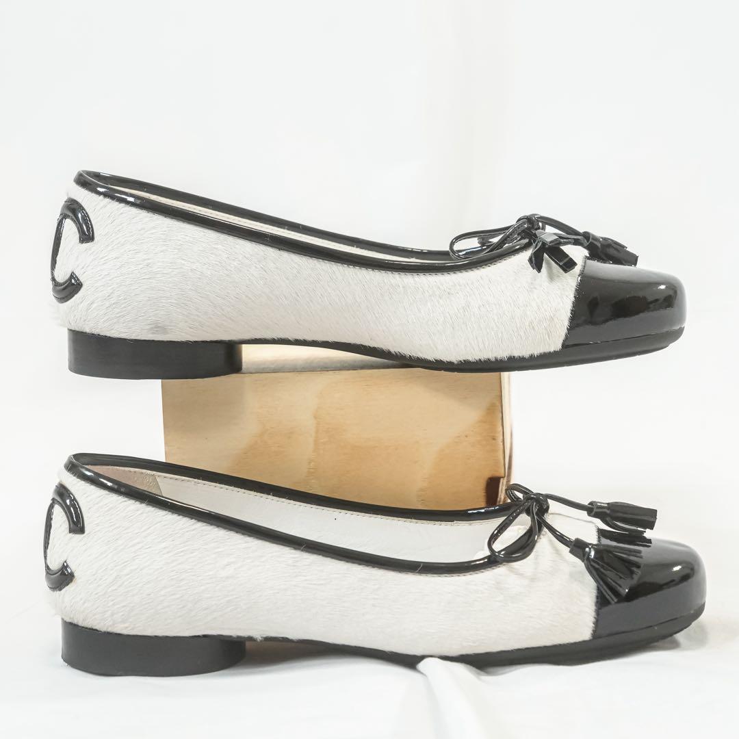 ☆美品☆ CHANEL ココマーク フラットシューズ 35 ホースヘア　ハラコ