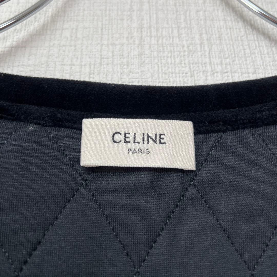 金ボタン✨ CELNE セリーヌ キルティング ノーカラーショートジャケット 黒