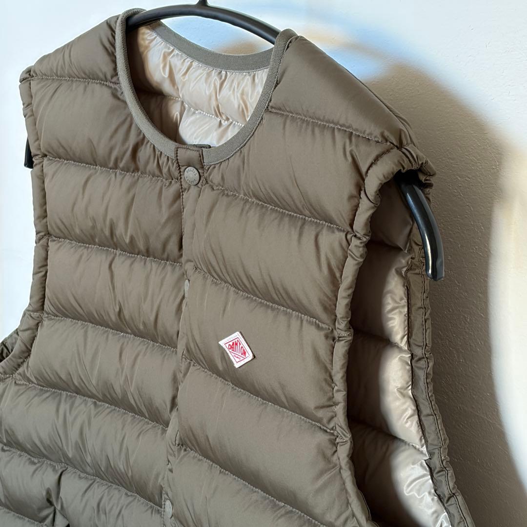 ♡美品♡DANTON ダウンキルティングベスト オリーブカーキ Mサイズ