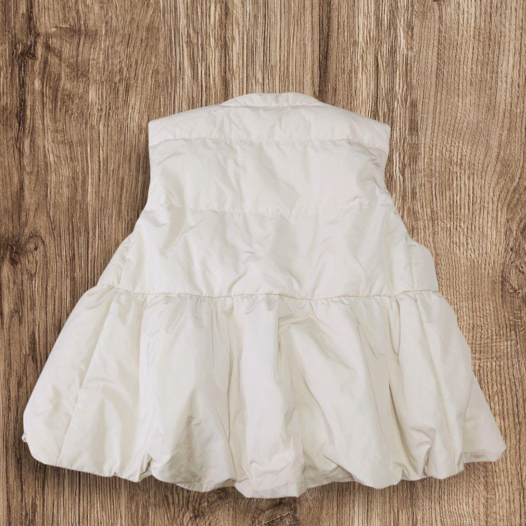 PaDD　エストネーション　ダウンベスト　ペプラム　アイボリー　Sサイズ　白