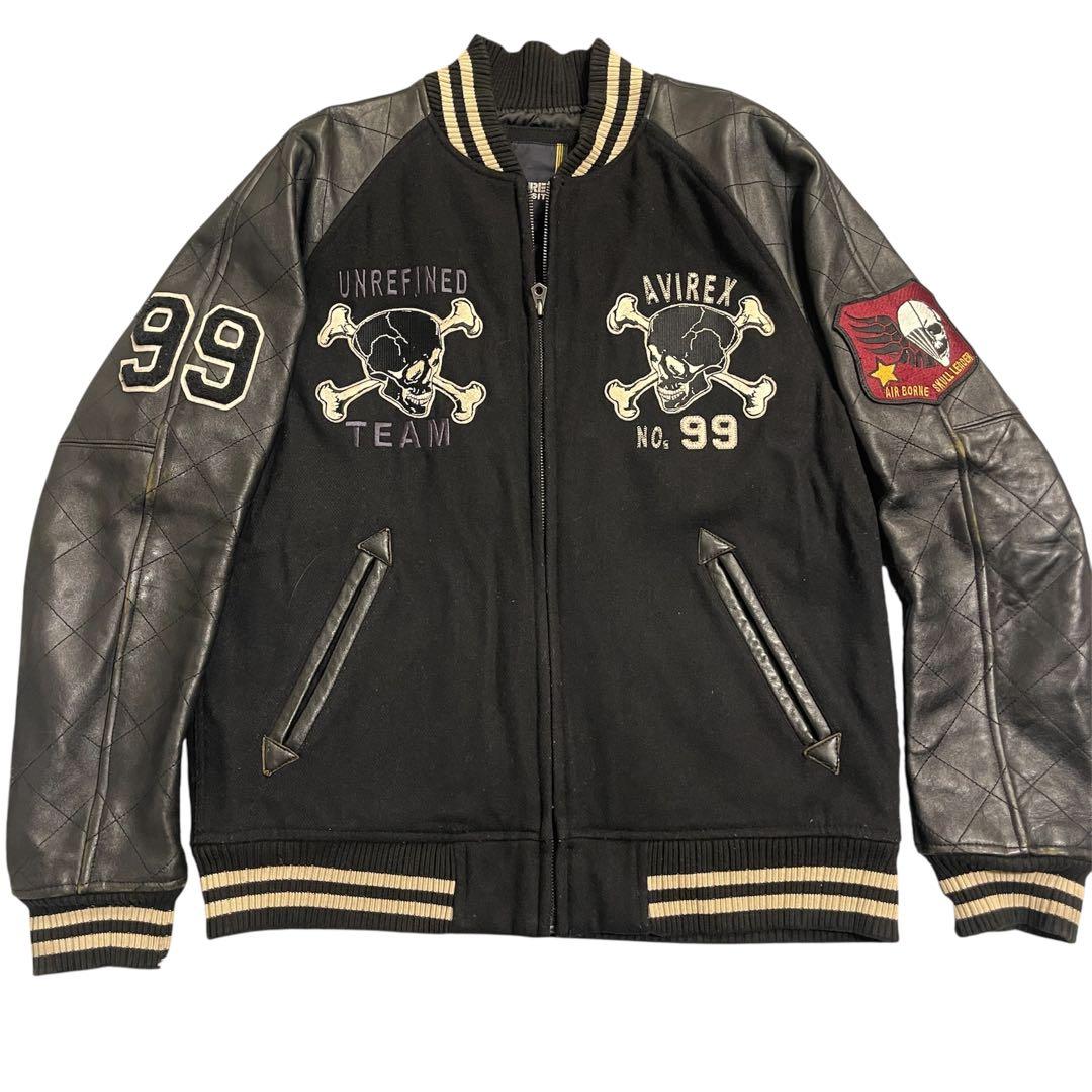 AVIREX アヴィレックス　スカル　スタジャン　サイズXL 中古品