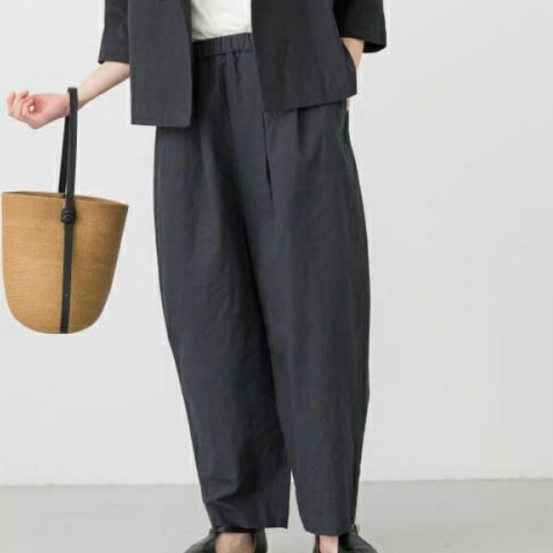 24ss美品✨ かぐれ コットンリネンラミーサルエルパンツ フリーサイズ 黒