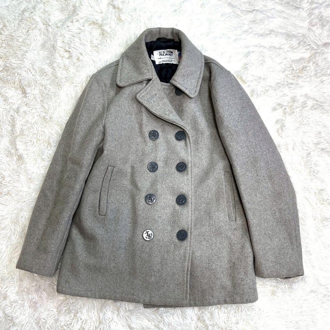 希少42サイズ ショット 740N ピーコート USA製 グレー XL相当