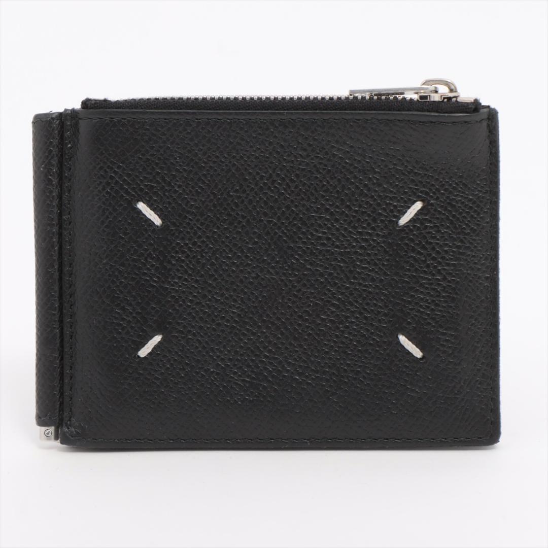 Margiela メゾン マルジェラ 4ステッチ レザー マネークリップ 黒