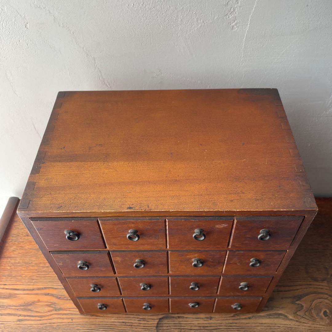 木製　引き出し　薬棚　薬箪笥　アンティーク風　レトロ