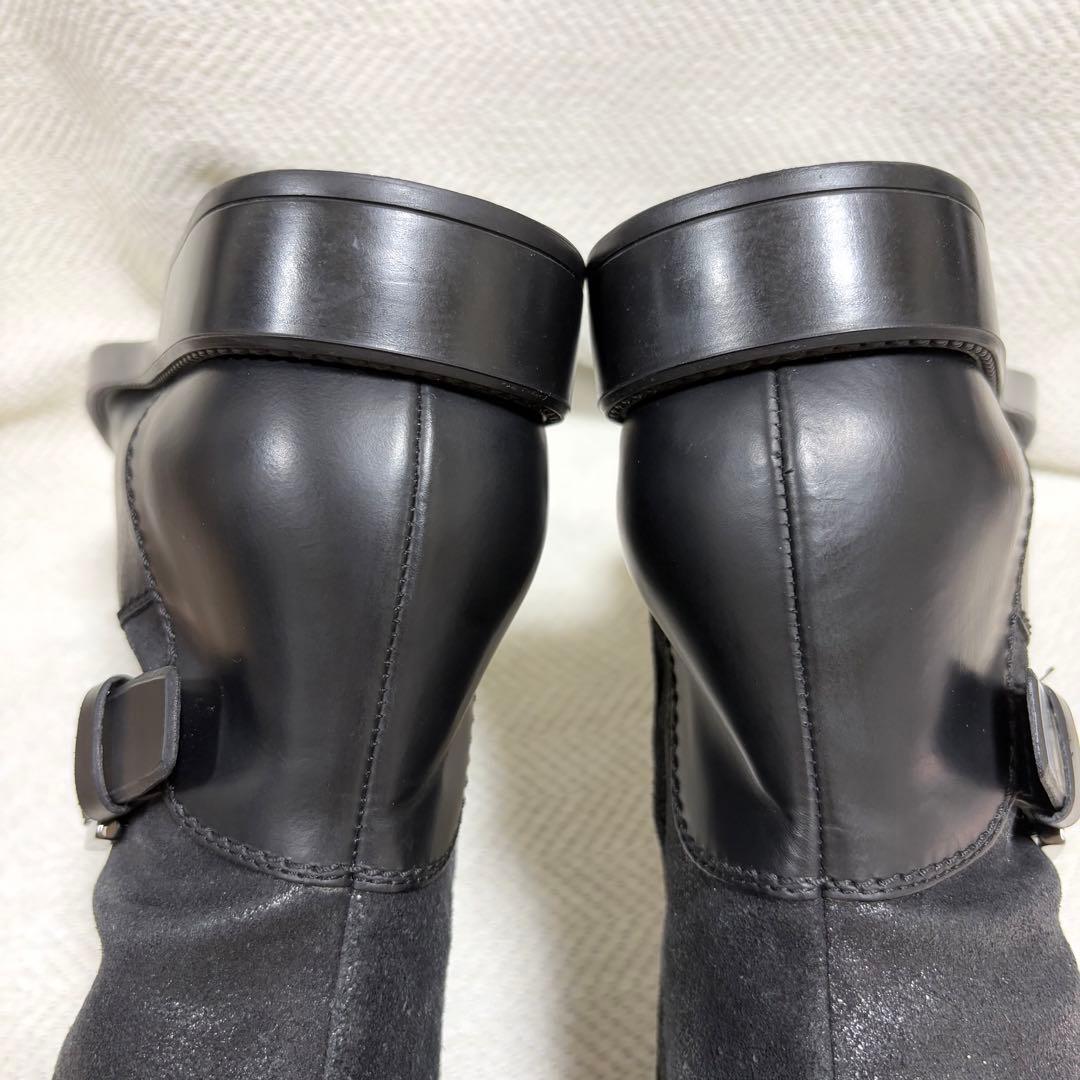 未使用級 TOD'S トッズ 本革 エンジニアブーツ ブラック